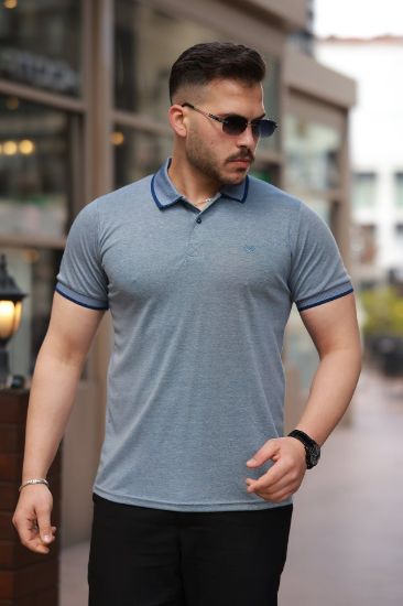 Erkek Yakalı Kagi Kumaş Kısa Kollu T-shirt resmi